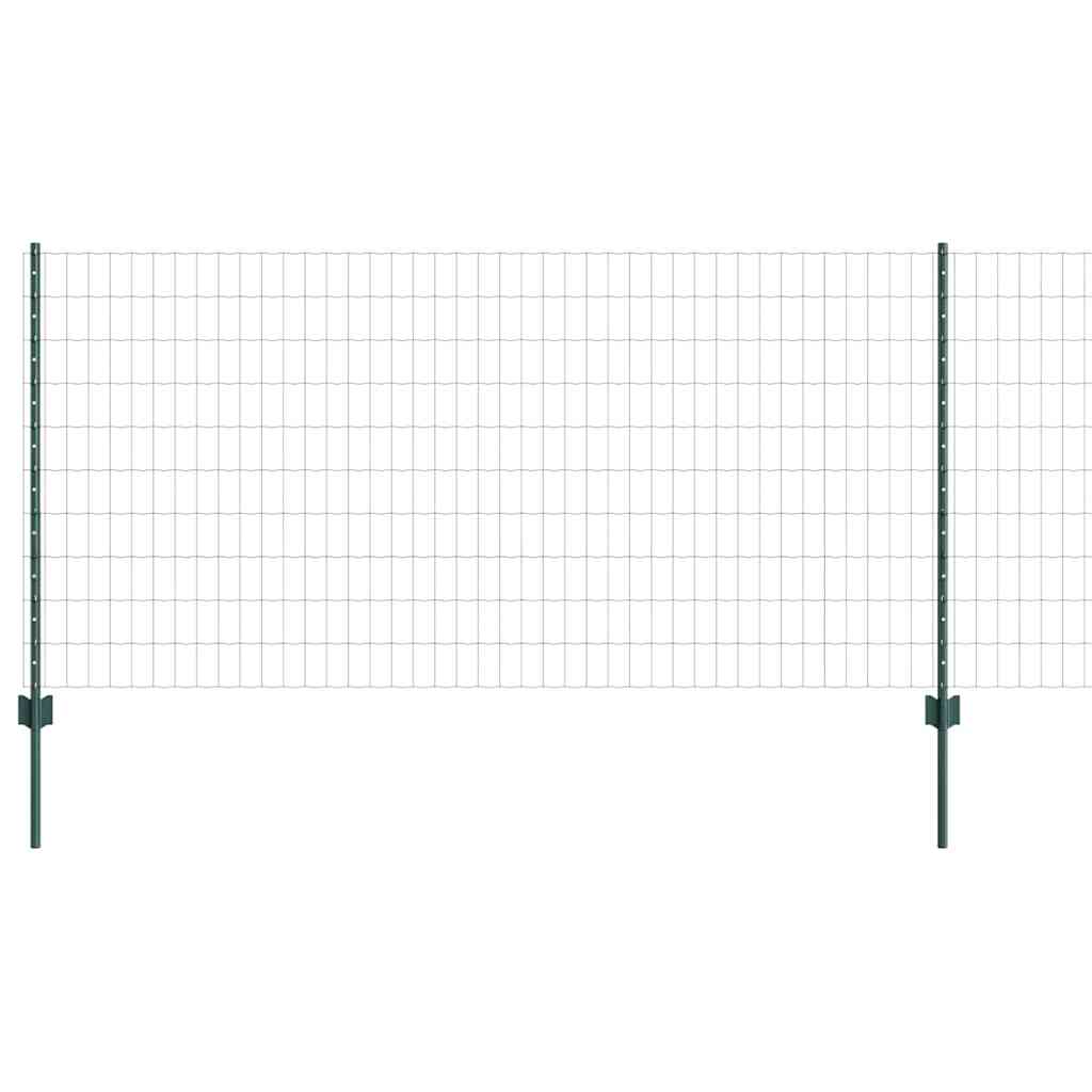vidaXL Ogrodzenie Euro z słupkiem 10 x 1 m Stal pokryta PVC zielony
