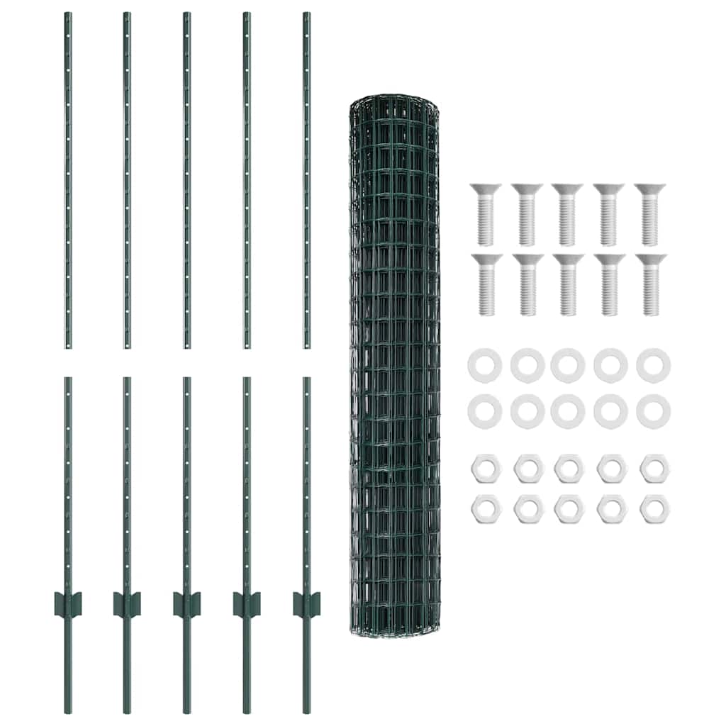 vidaXL Spawana siatka ogrodzeniowa 10 x 1,4 m (S x W) Stal pokryta PVC