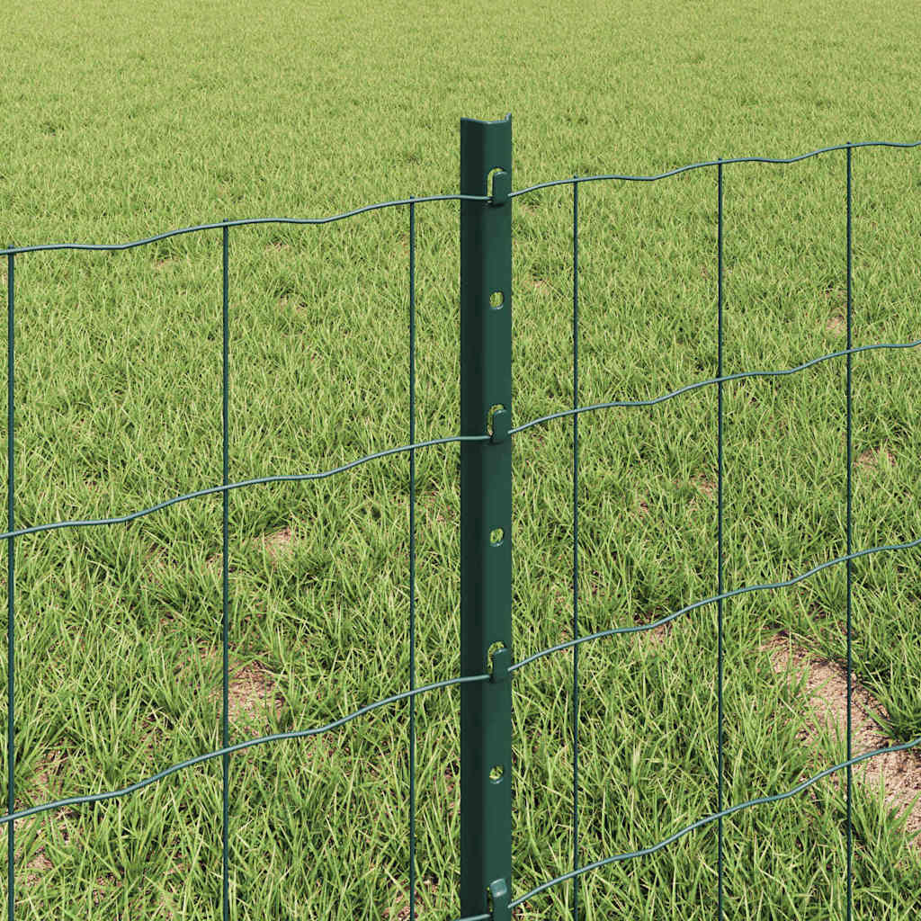 vidaXL Ogrodzenie Euro z słupkiem 10 x 0,4 m Stal pokryta PVC zielony