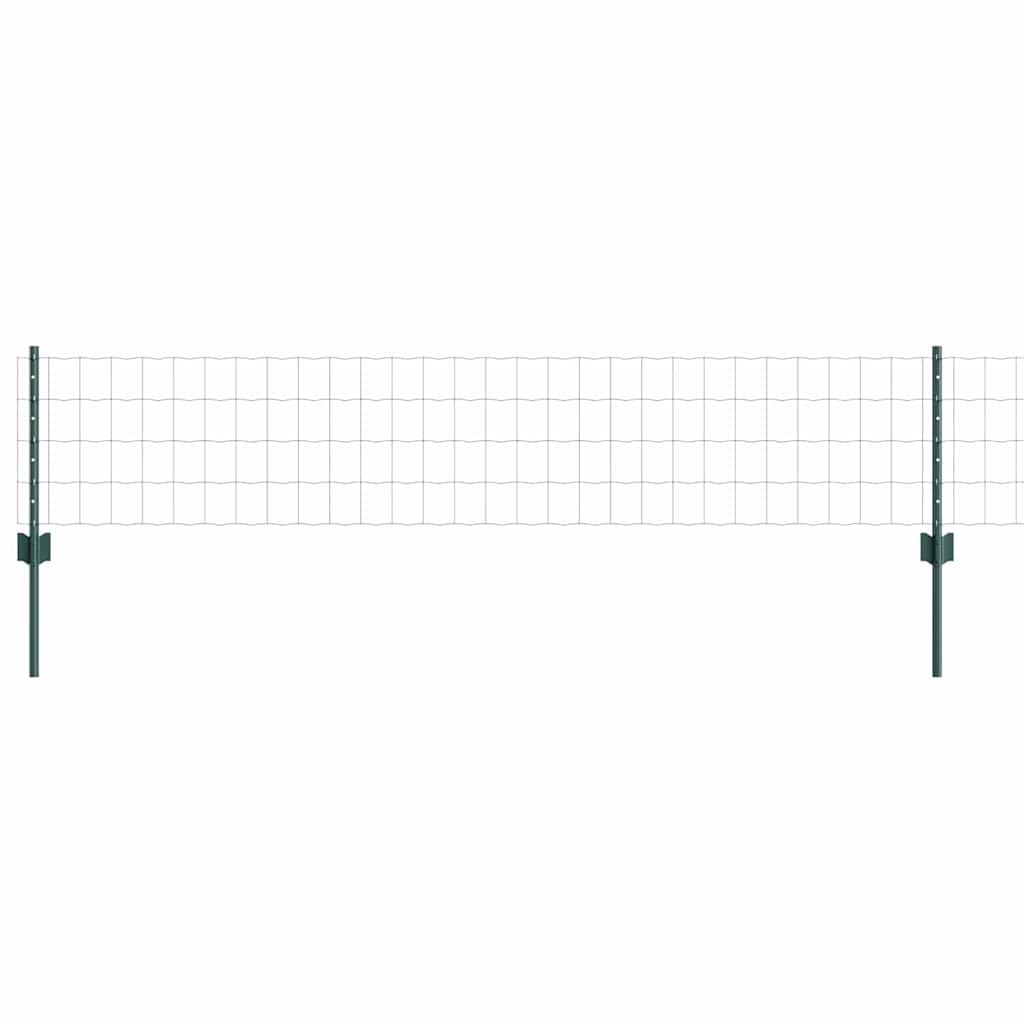 vidaXL Ogrodzenie Euro z słupkiem 10 x 0,4 m Stal pokryta PVC zielony