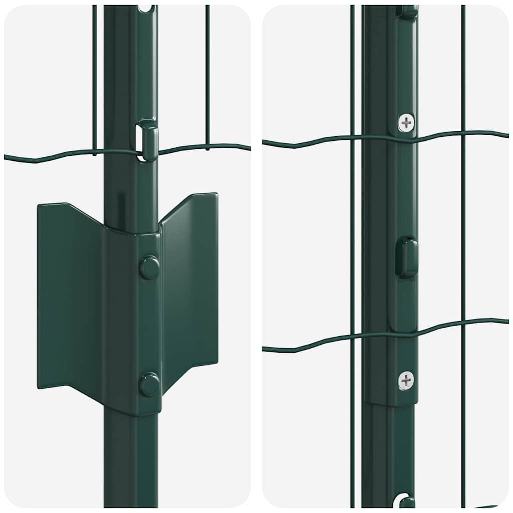 vidaXL Ogrodzenie Euro z słupkiem 10 x 1 m Stal pokryta PVC zielony