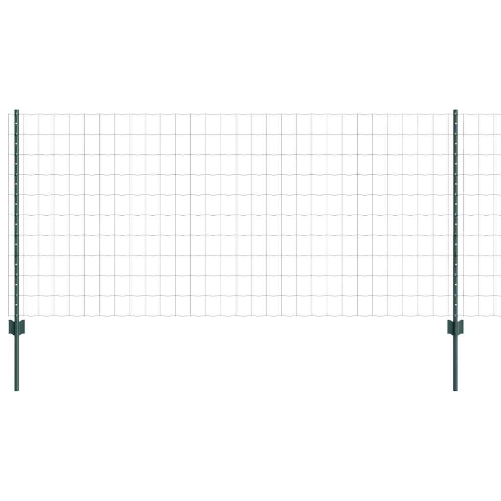 vidaXL Ogrodzenie Euro z słupkiem 10 x 1 m Stal pokryta PVC zielony