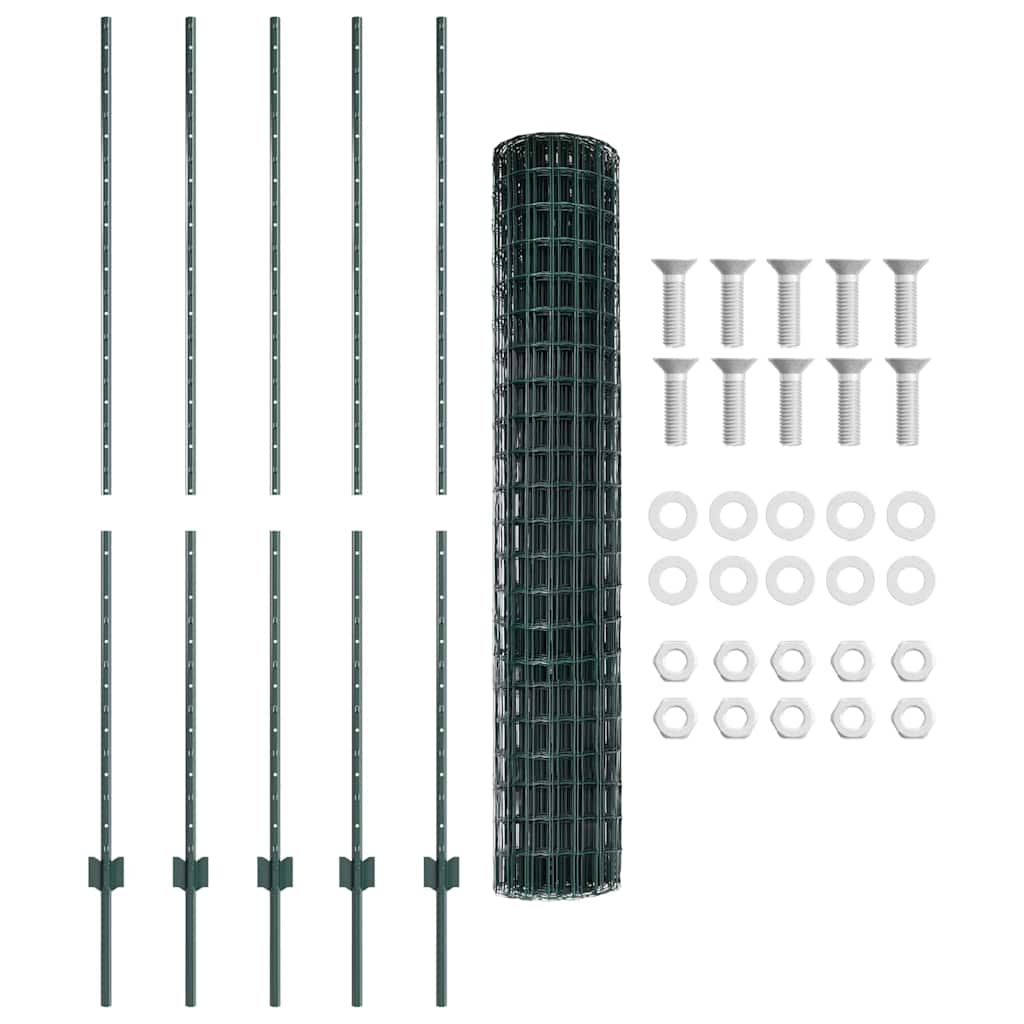 vidaXL Spawana siatka ogrodzeniowa 10 x 1,6 m (S x W) Stal pokryta PVC