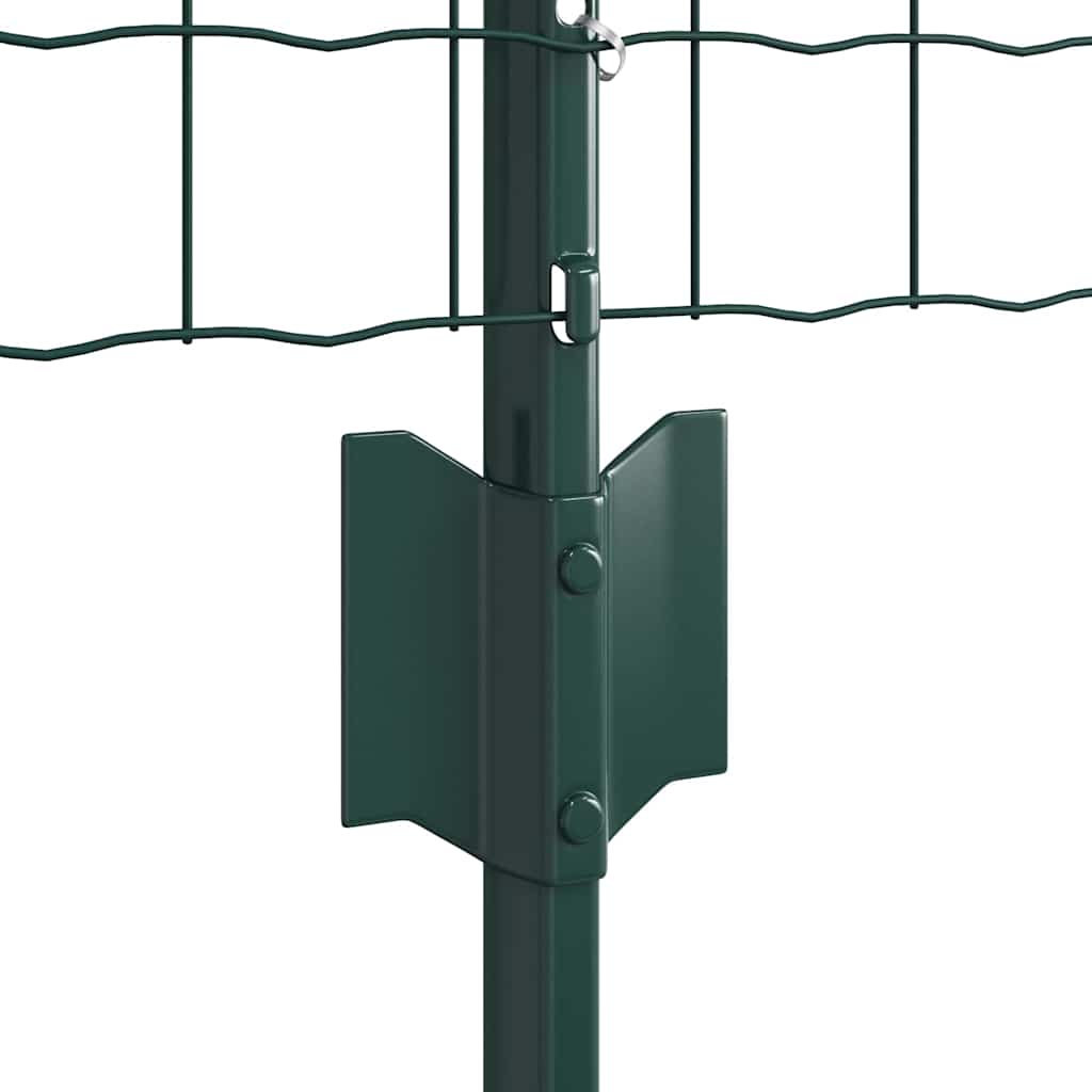 vidaXL Ogrodzenie Euro z słupkiem 10 x 0,4 m Stal pokryta PVC zielony
