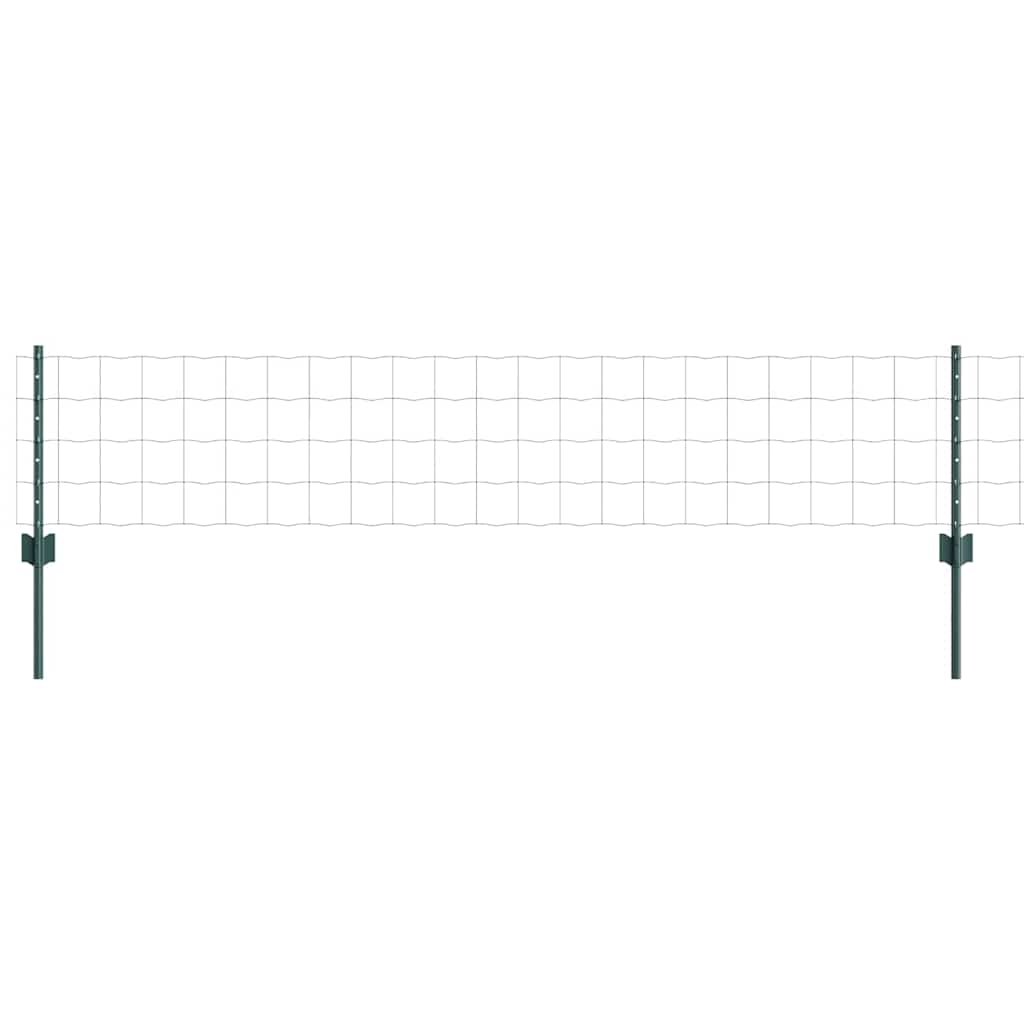 vidaXL Ogrodzenie Euro z słupkiem 10 x 0,4 m Stal pokryta PVC zielony