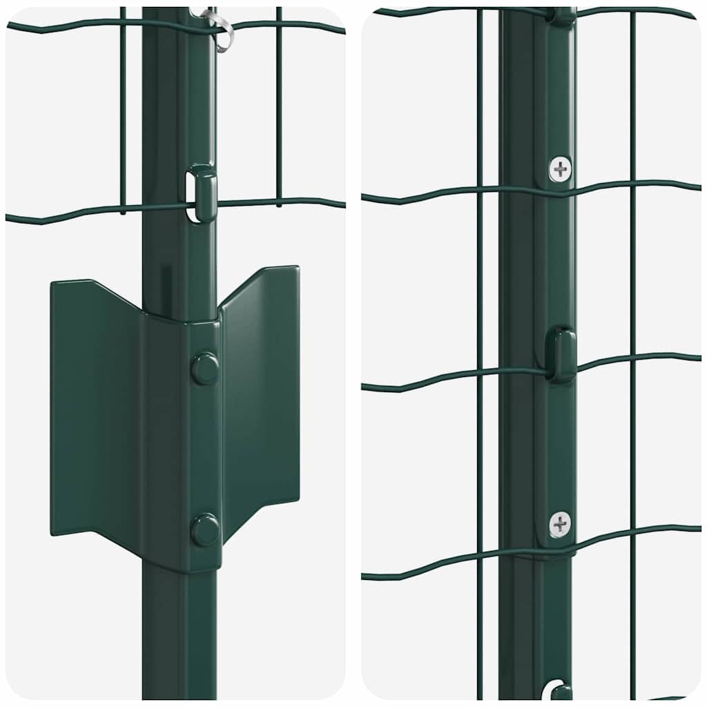 vidaXL Ogrodzenie Euro z słupkiem 10 x 1 m Stal pokryta PVC zielony