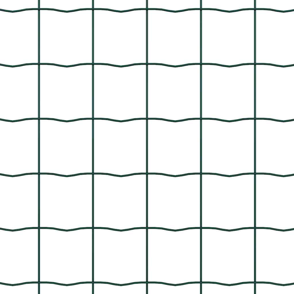 vidaXL Ogrodzenie Euro z słupkiem 10 x 1 m Stal pokryta PVC zielony
