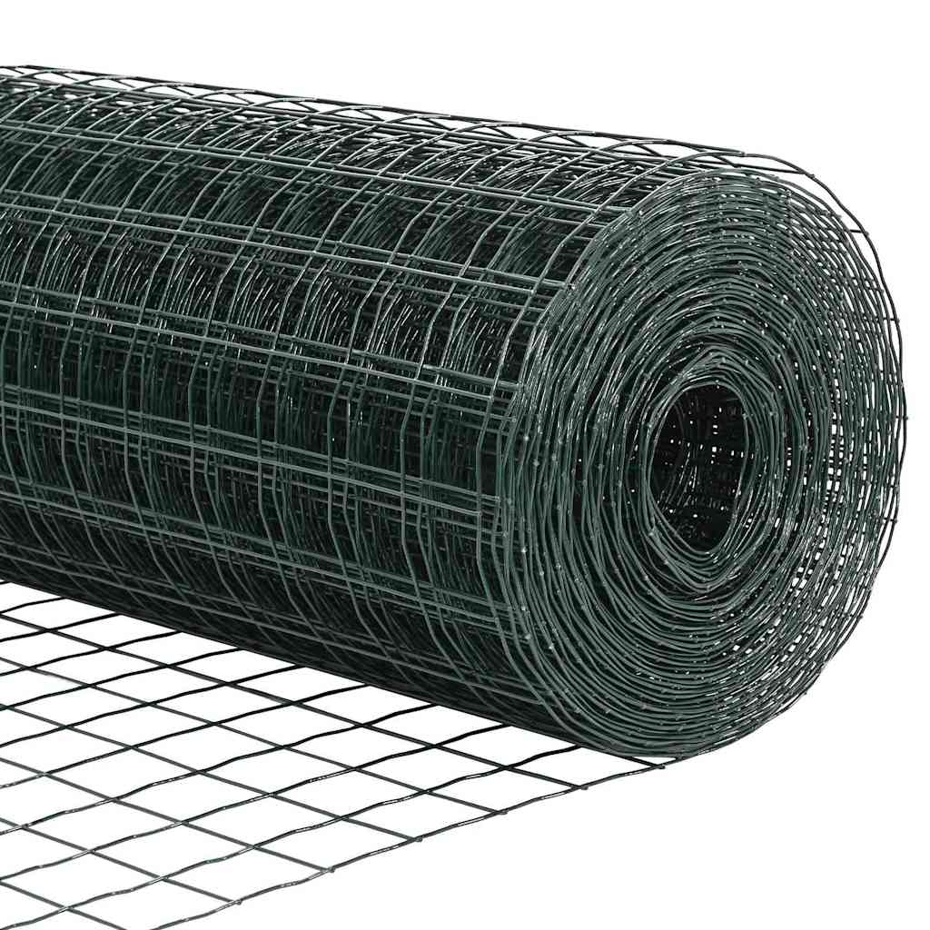 vidaXL Ogrodzenie Euro z słupkiem 10 x 1 m Stal pokryta PVC zielony