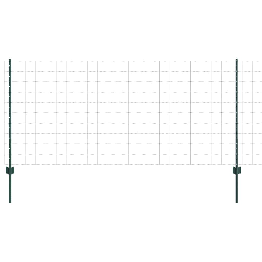 vidaXL Ogrodzenie Euro z słupkiem 10 x 1 m Stal pokryta PVC zielony
