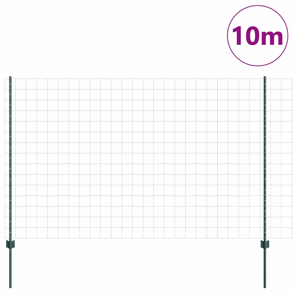 vidaXL Spawana siatka ogrodzeniowa 10 x 1,5 m (S x W) Stal pokryta PVC
