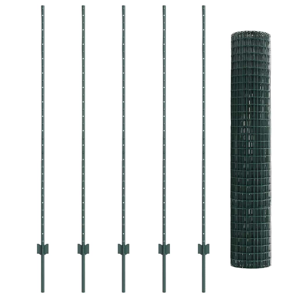 vidaXL Spawana siatka ogrodzeniowa 10 x 1,6 m (S x W) Stal pokryta PVC