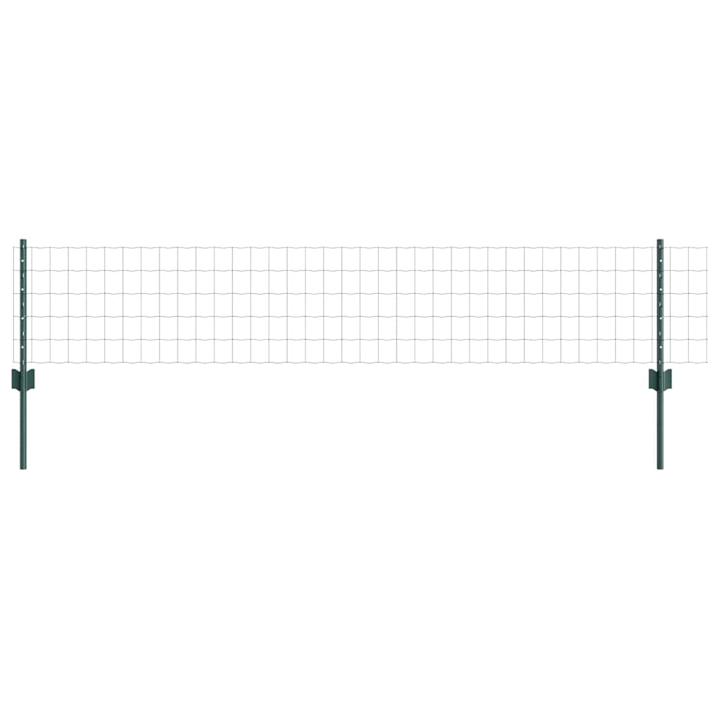 vidaXL Ogrodzenie Euro z słupkiem 10 x 0,4 m Stal pokryta PVC zielony