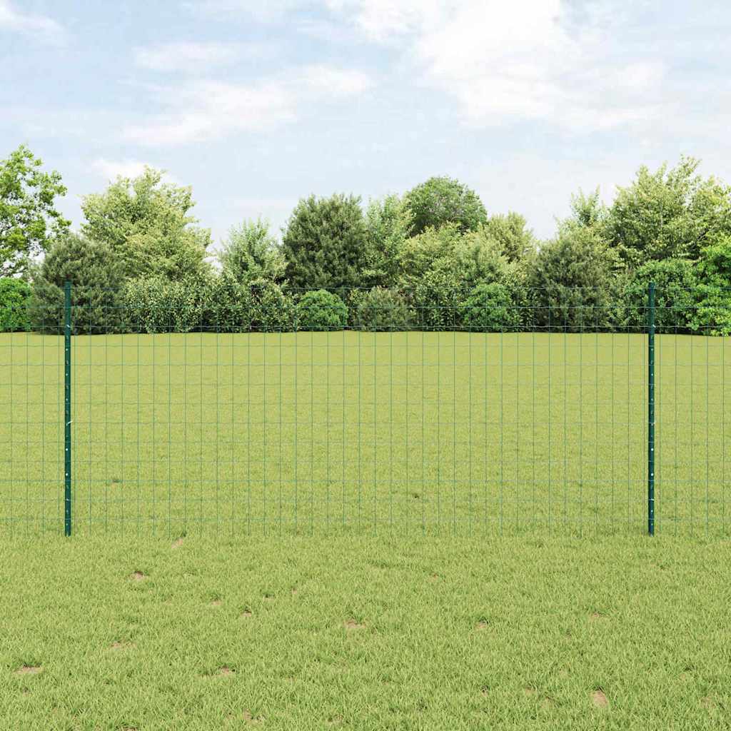 vidaXL Ogrodzenie Euro z słupkiem 10 x 1 m Stal pokryta PVC zielony