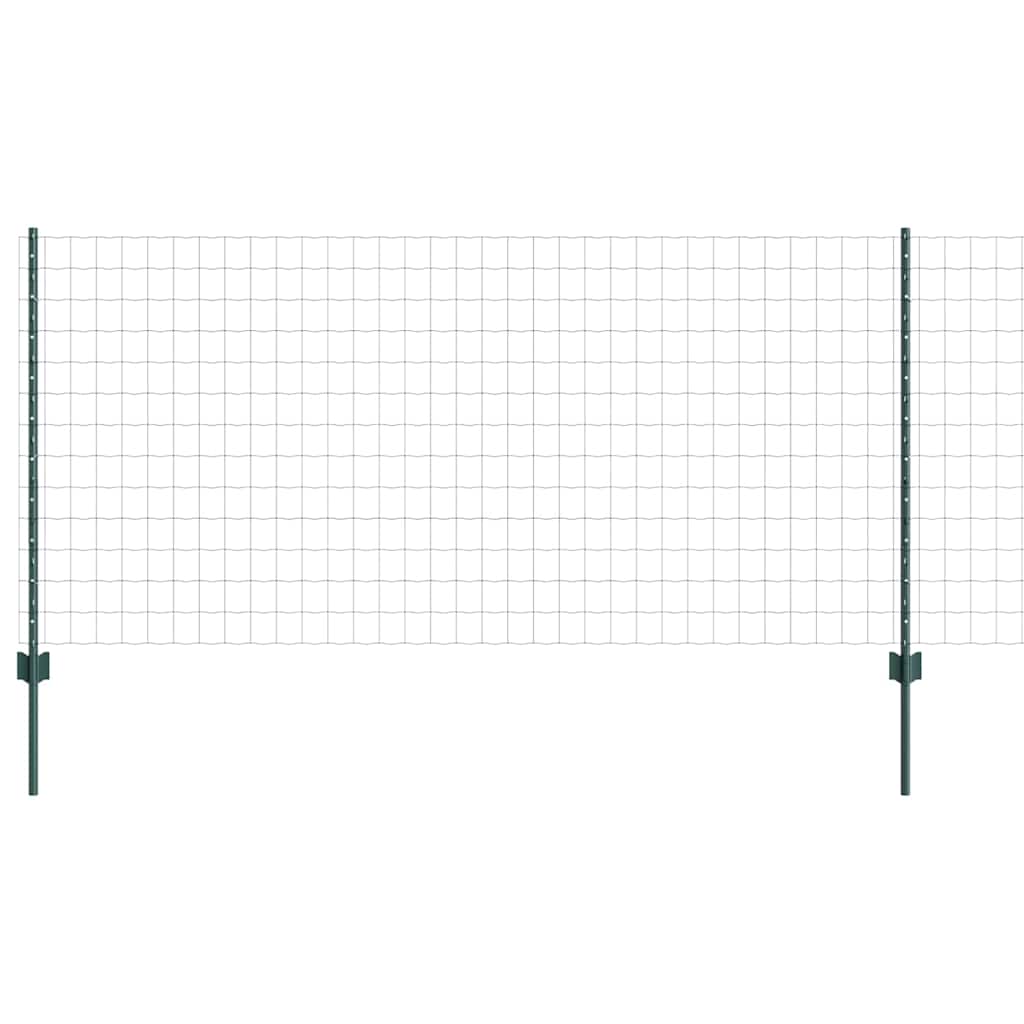 vidaXL Ogrodzenie Euro z słupkiem 10 x 1 m Stal pokryta PVC zielony