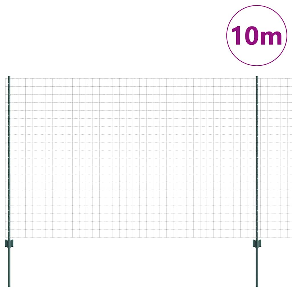 vidaXL Spawana siatka ogrodzeniowa 10 x 1,5 m (S x W) Stal pokryta PVC