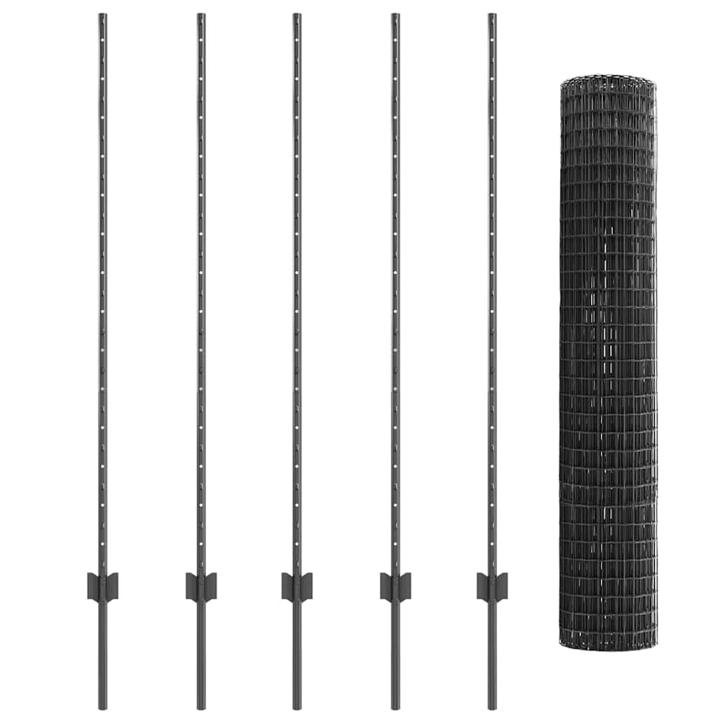 vidaXL Spawana siatka ogrodzeniowa 10 x 1,4 m (S x W) Stal pokryta PVC