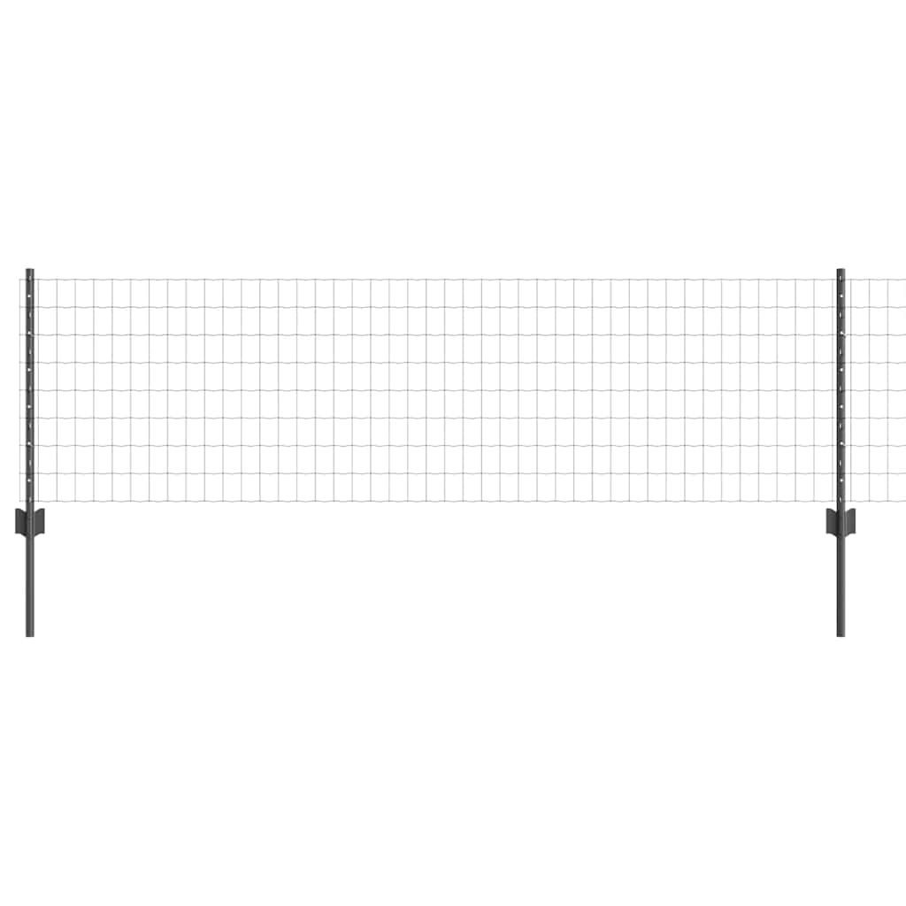 vidaXL Ogrodzenie Euro z słupkiem 10 x 0,6 m Stal pokryta PVC Szary