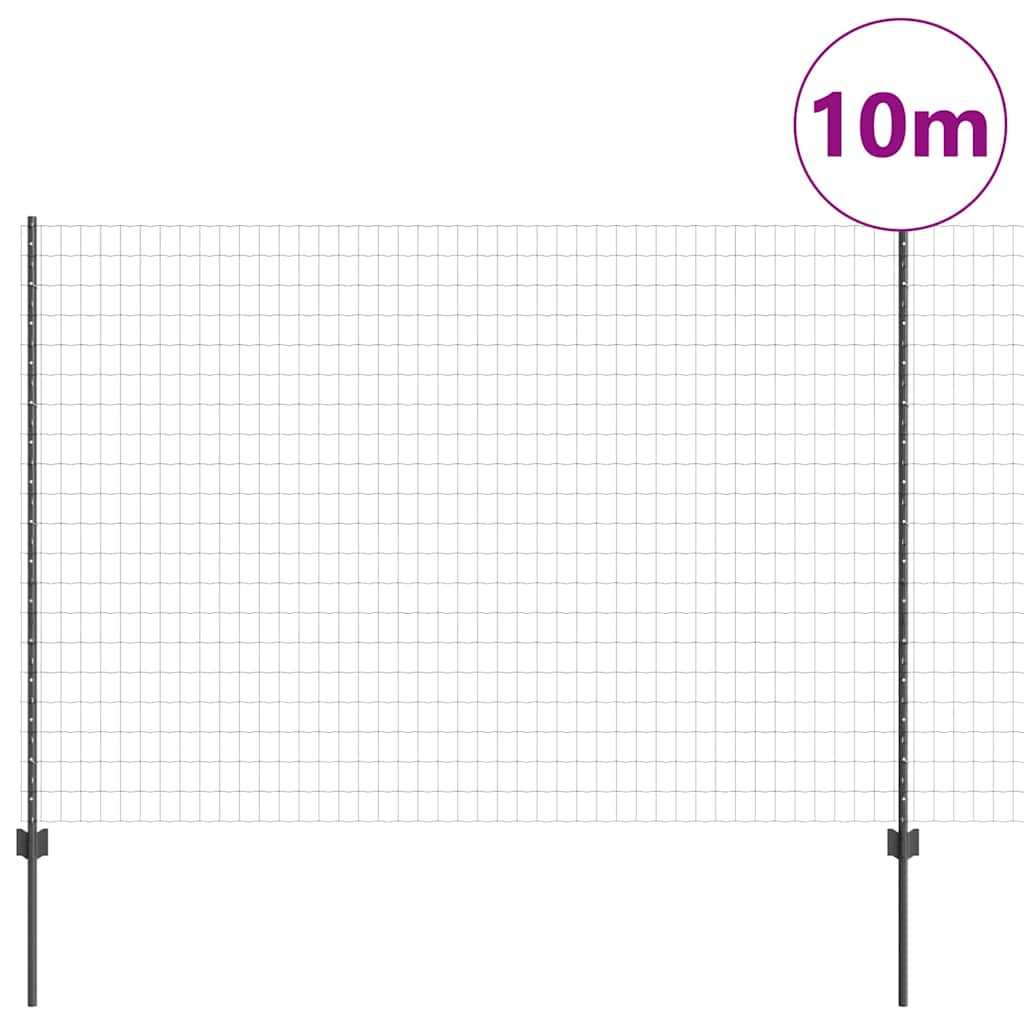 vidaXL Spawana siatka ogrodzeniowa 10 x 1,6 m (S x W) Stal pokryta PVC