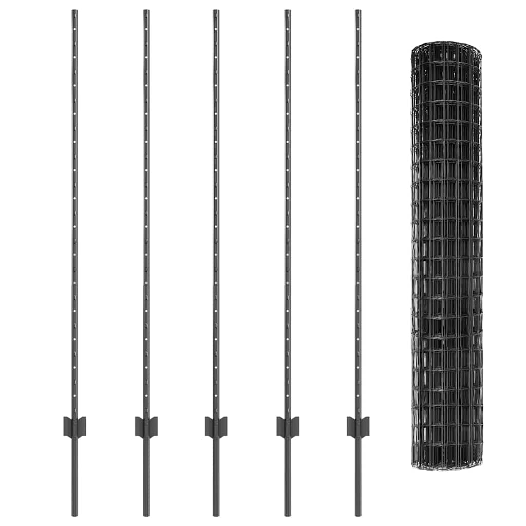 vidaXL Spawana siatka ogrodzeniowa 10 x 1,4 m (S x W) Stal pokryta PVC