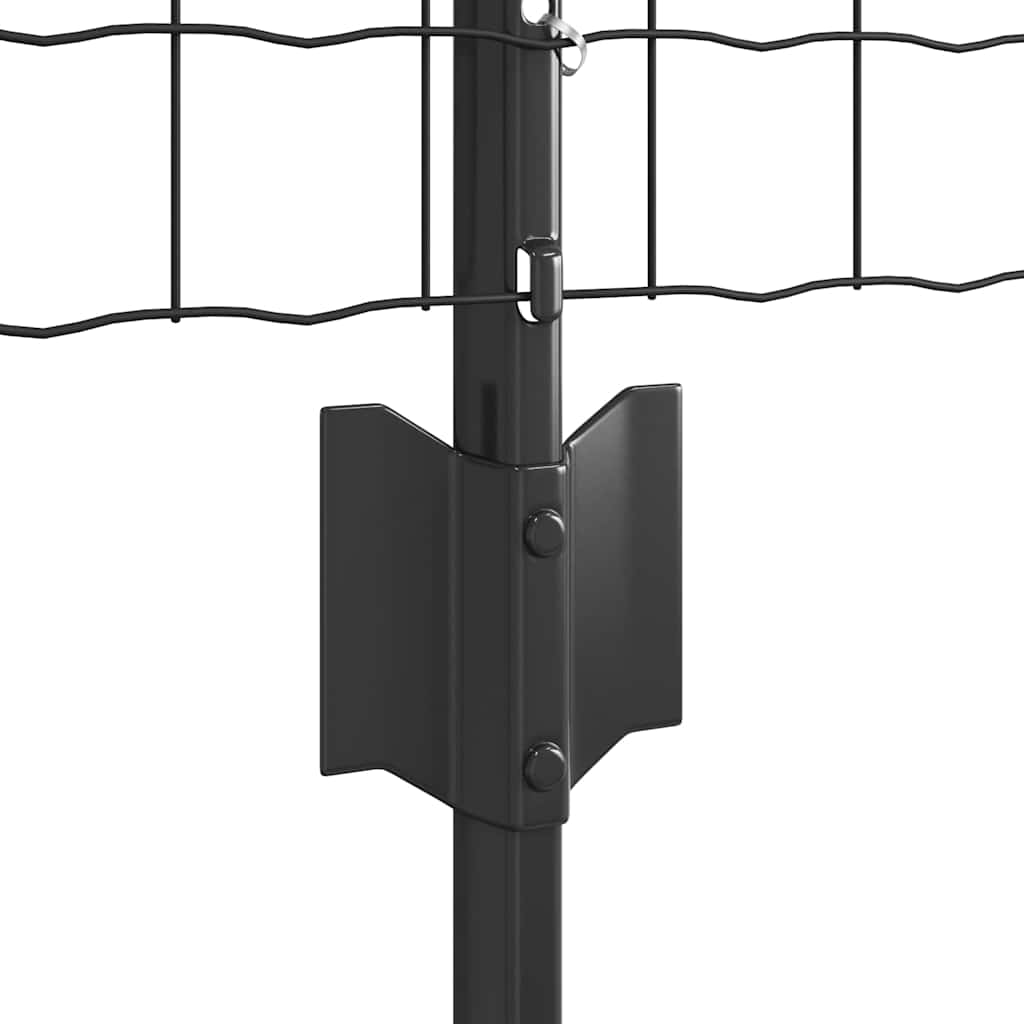 vidaXL Ogrodzenie Euro z słupkiem 10 x 0,6 m Stal pokryta PVC Szary