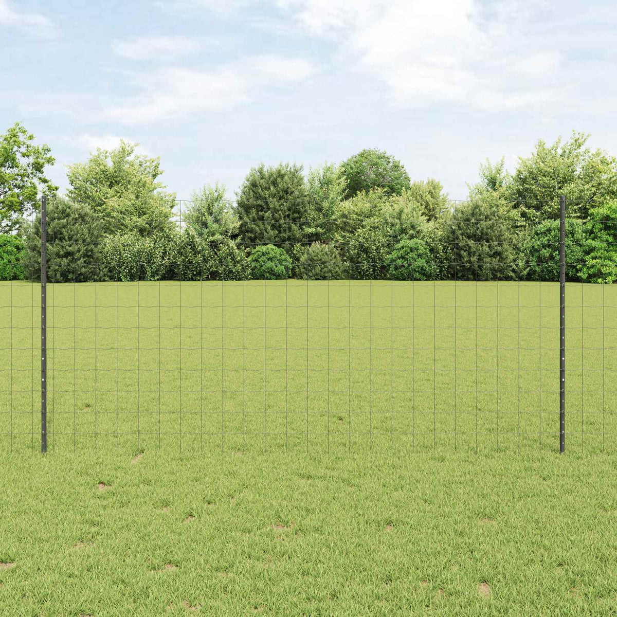 vidaXL Ogrodzenie Euro z słupkiem 10 x 1,2 m Stal pokryta PVC Szary