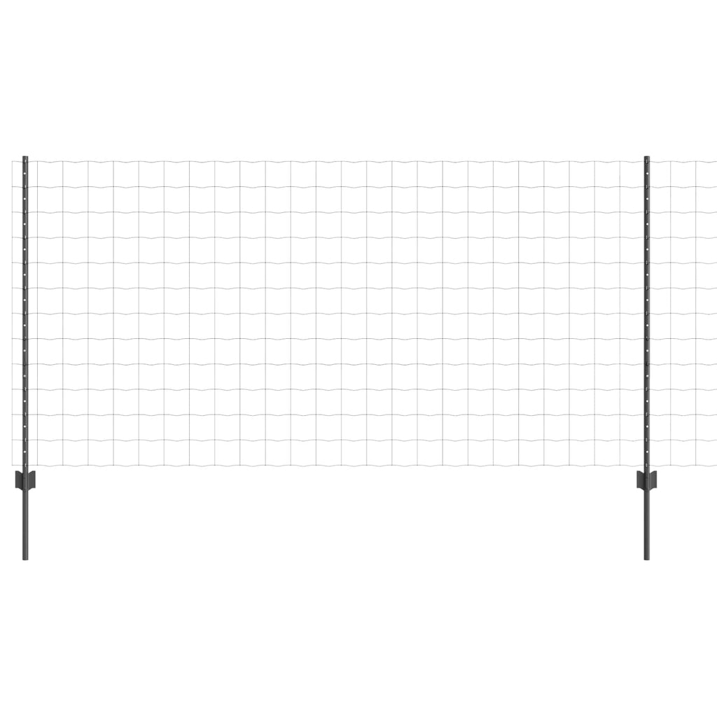 vidaXL Ogrodzenie Euro z słupkiem 10 x 1,2 m Stal pokryta PVC Szary
