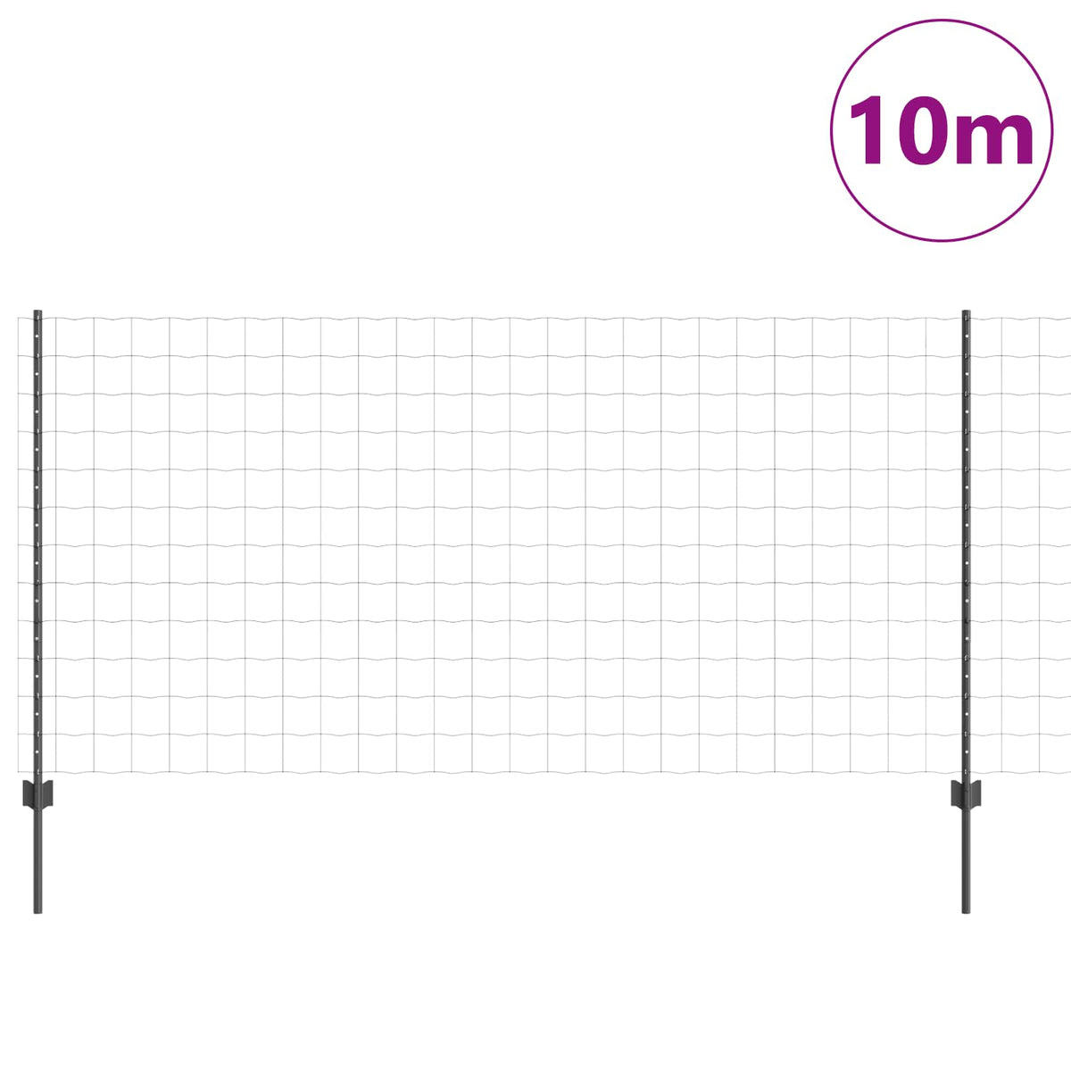 vidaXL Ogrodzenie Euro z słupkiem 10 x 1,2 m Stal pokryta PVC Szary