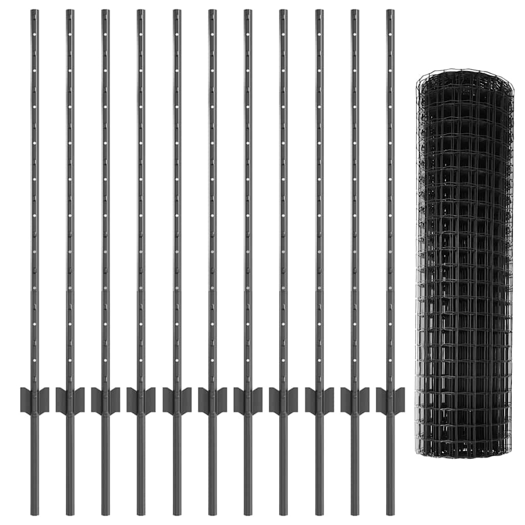 vidaXL Spawana siatka ogrodzeniowa 25 x 1 m (S x W) Stal pokryta PVC