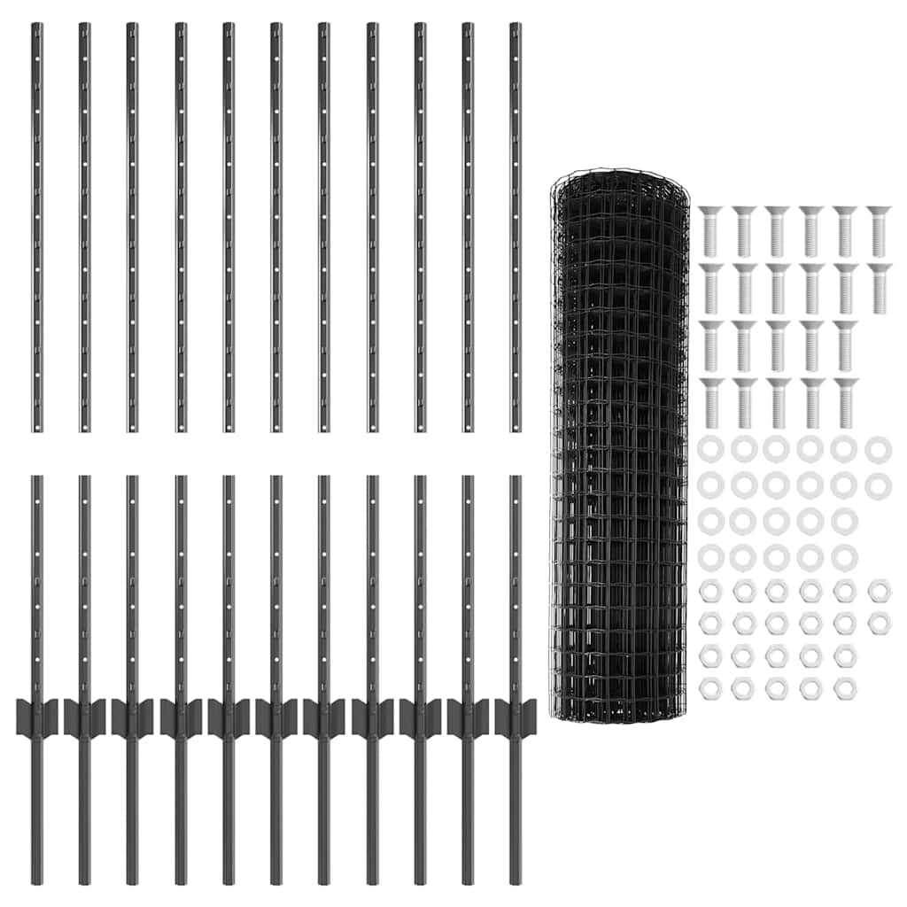 vidaXL Spawana siatka ogrodzeniowa 25 x 1 m (S x W) Stal pokryta PVC