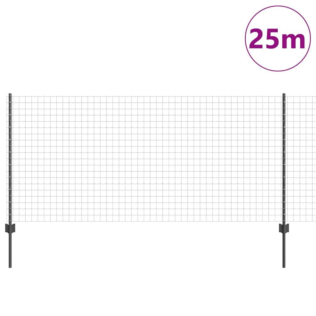 vidaXL Spawana siatka ogrodzeniowa 25 x 1 m (S x W) Stal pokryta PVC