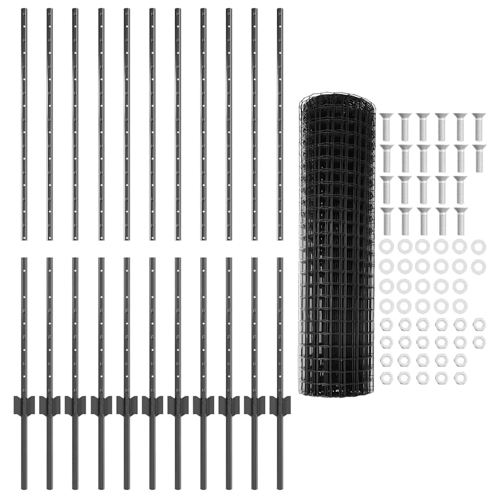 vidaXL Spawana siatka ogrodzeniowa 25 x 1,2 m (S x W) Stal pokryta PVC