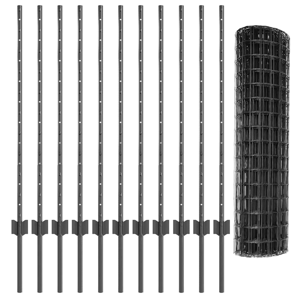 vidaXL Spawana siatka ogrodzeniowa 25 x 1 m (S x W) Stal pokryta PVC