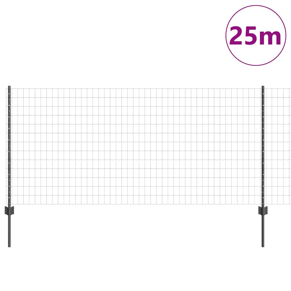 vidaXL Spawana siatka ogrodzeniowa 25 x 1 m (S x W) Stal pokryta PVC
