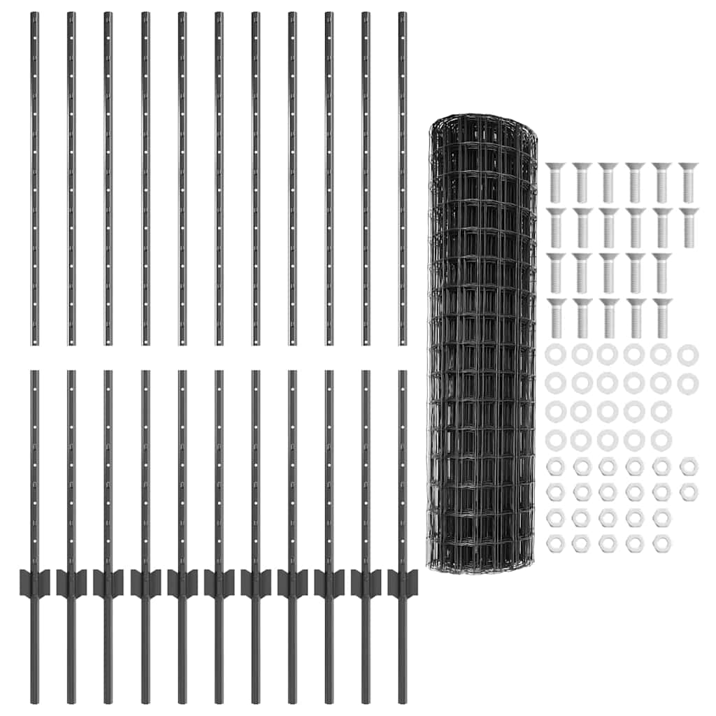 vidaXL Spawana siatka ogrodzeniowa 25 x 1,2 m (S x W) Stal pokryta PVC