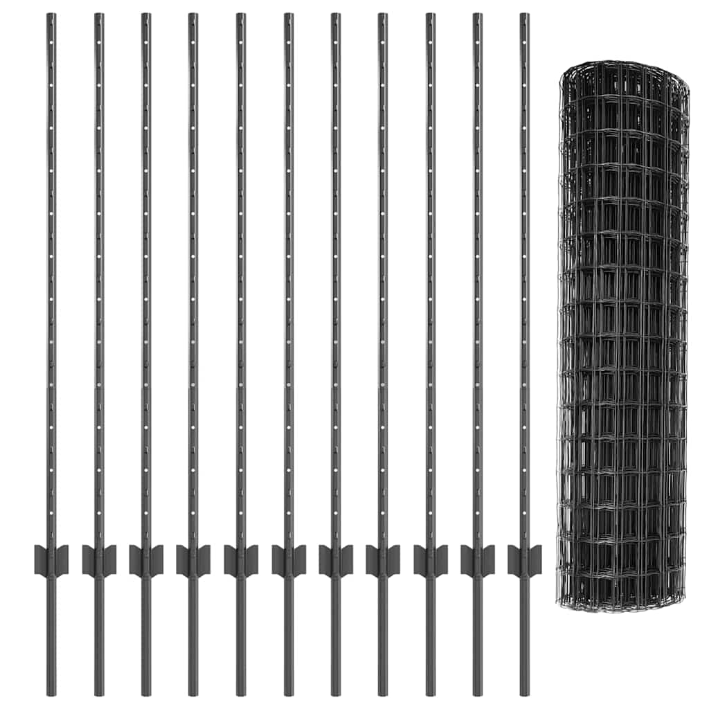 vidaXL Spawana siatka ogrodzeniowa 25 x 1,2 m (S x W) Stal pokryta PVC