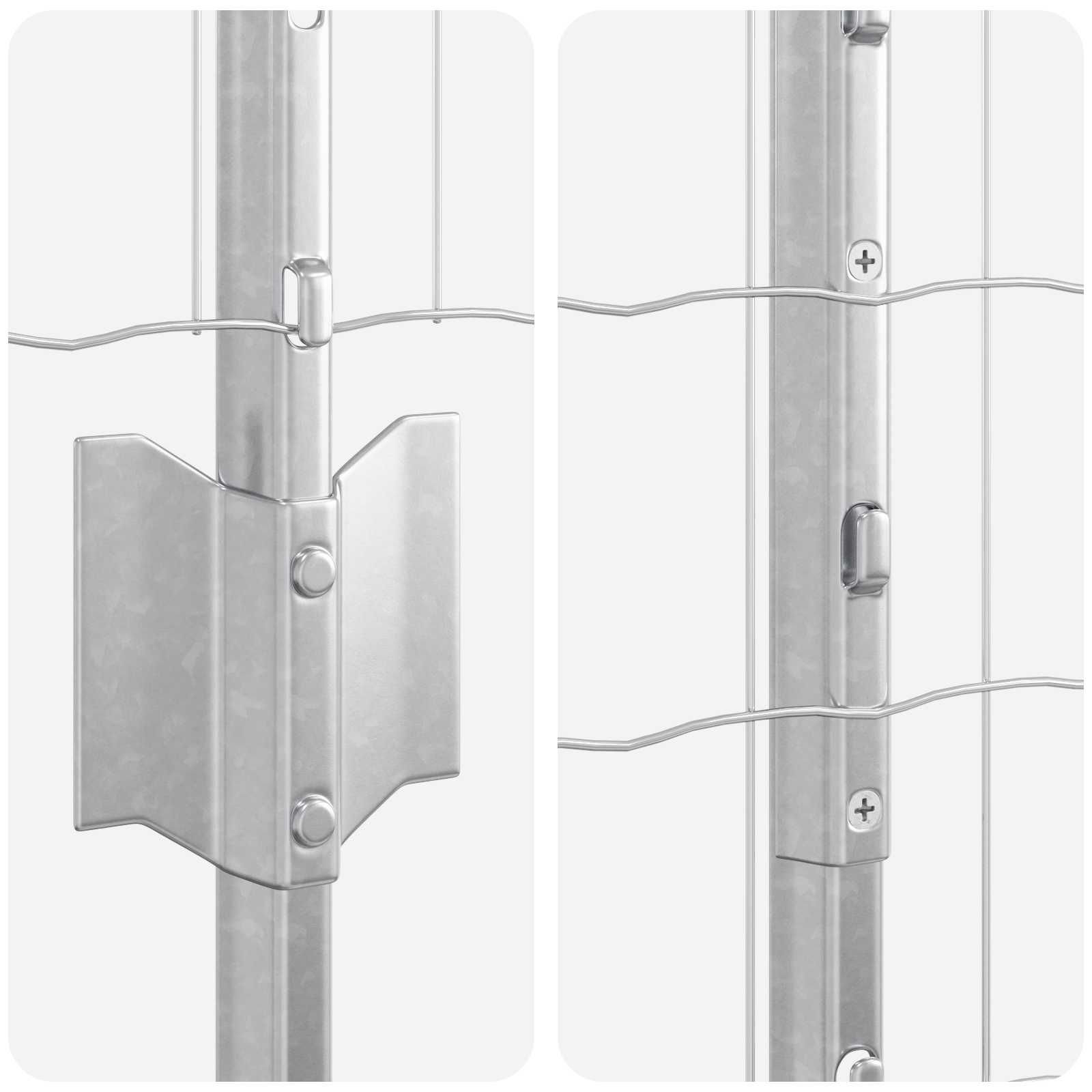 vidaXL Ogrodzenie Euro z słupkiem 25 x 1,2 m Stal ocynkowana srebrny