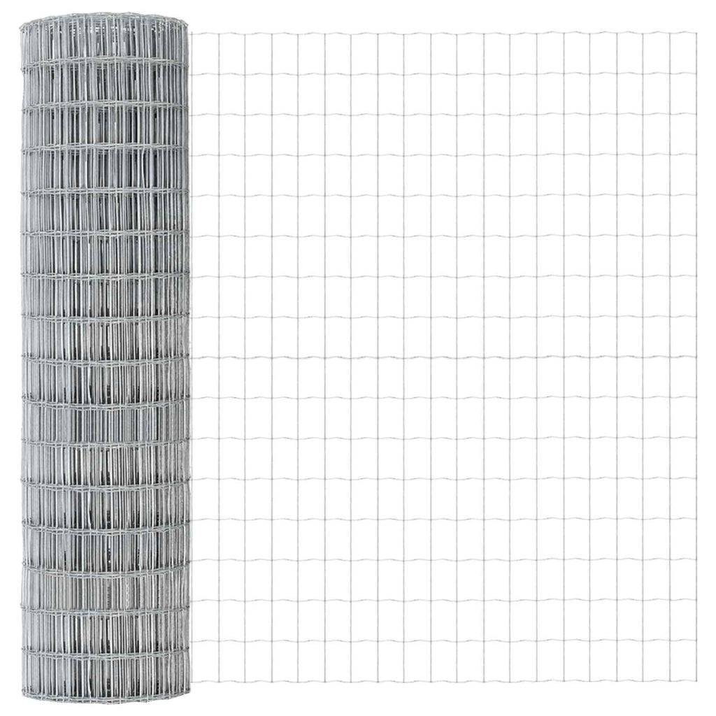 vidaXL Ogrodzenie Euro z słupkiem 25 x 1,2 m Stal ocynkowana srebrny