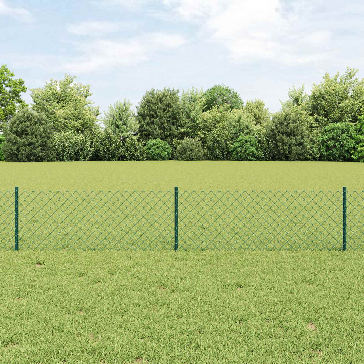 vidaXL Ogrodzenie z siatki łańcuchowej z słupkiem 10 x 0,4 m