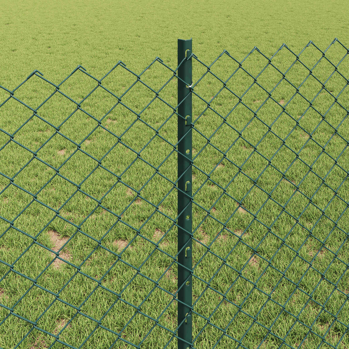 vidaXL Ogrodzenie z siatki łańcuchowej z słupkiem 10 x 1 m zielony