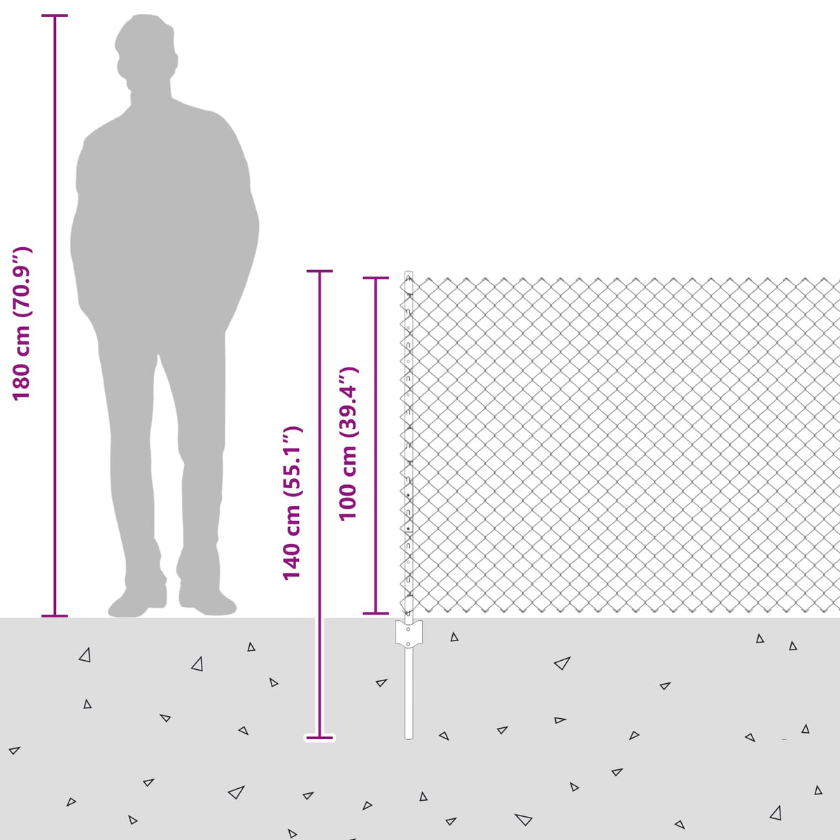 vidaXL Ogrodzenie z siatki łańcuchowej z słupkiem 10 x 1 m zielony