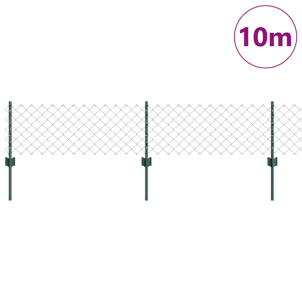vidaXL Ogrodzenie z siatki łańcuchowej z słupkiem 10 x 0,4 m