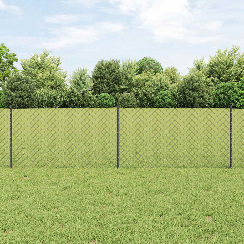 vidaXL Ogrodzenie z siatki łańcuchowej z słupkiem 10 x 0,6 m