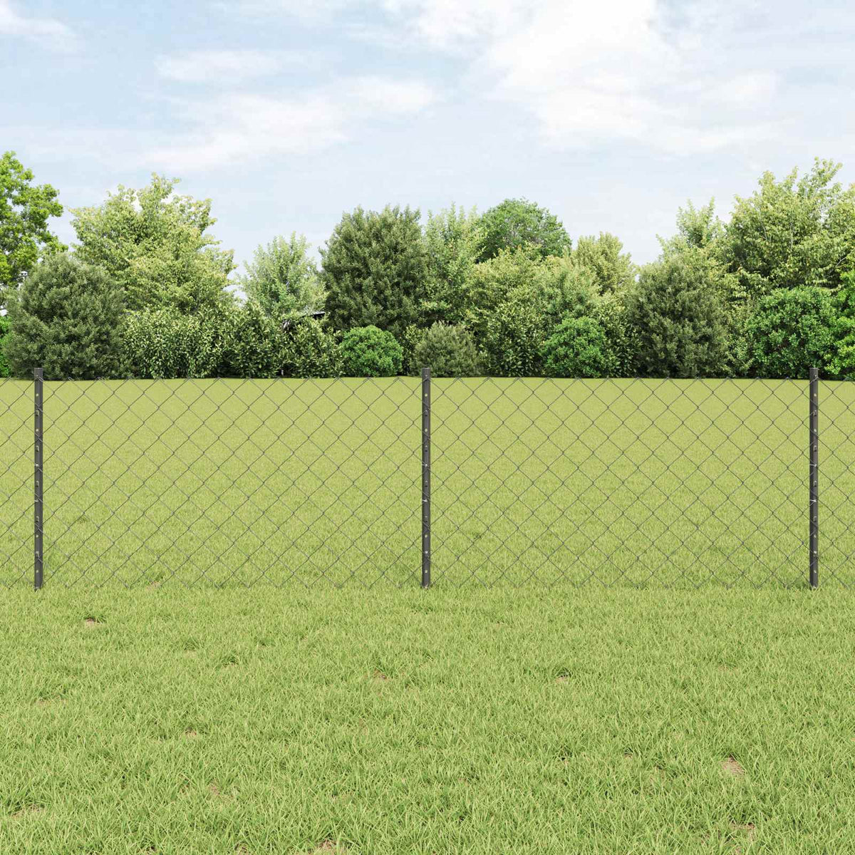vidaXL Ogrodzenie z siatki łańcuchowej z słupkiem 10 x 0,6 m