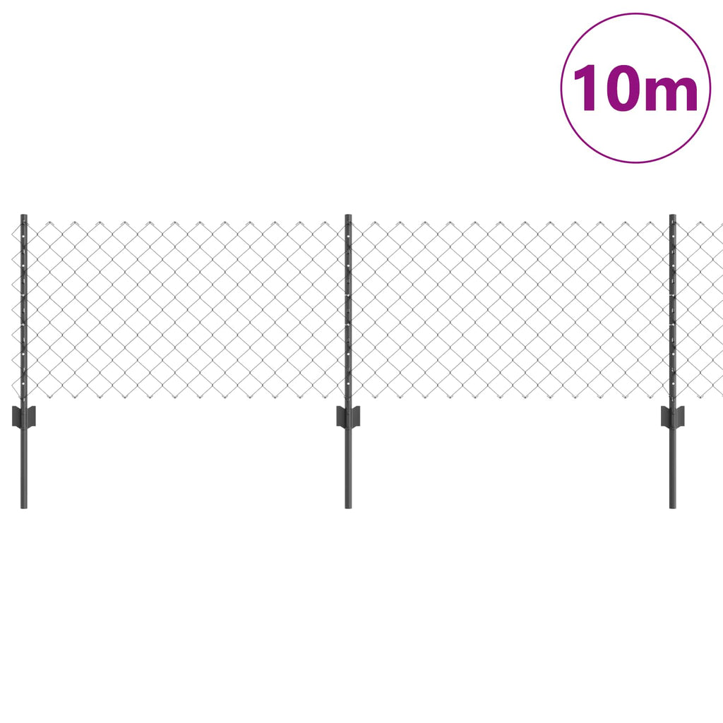 vidaXL Ogrodzenie z siatki łańcuchowej z słupkiem 10 x 0,6 m
