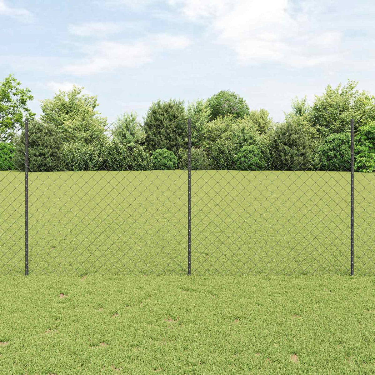 vidaXL Ogrodzenie z siatki łańcuchowej z słupkiem 25 x 1,2 m Szary