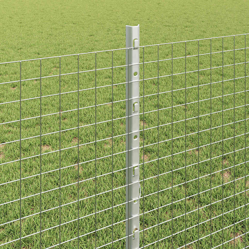 vidaXL Ogrodzenie z drutu spawanego z słupkami 10 x 0,8 m srebrny