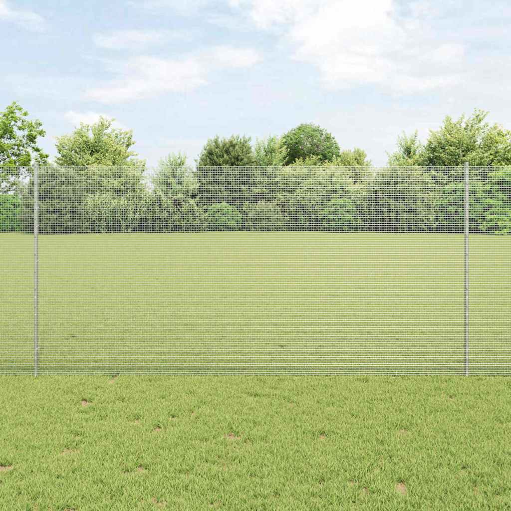 vidaXL Ogrodzenie z drutu spawanego z słupkami 25 x 1,2 m srebrny