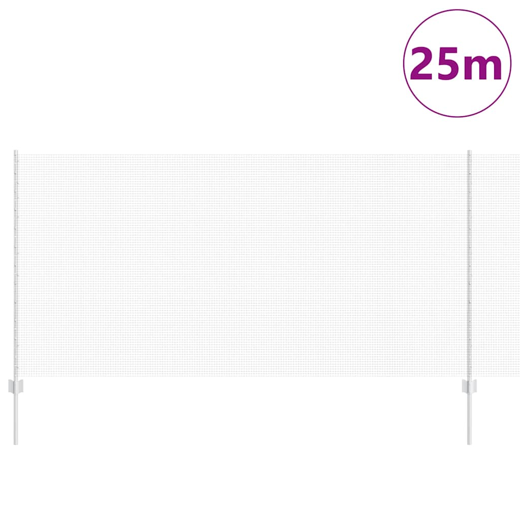 vidaXL Ogrodzenie z drutu spawanego z słupkami 25 x 1,2 m srebrny