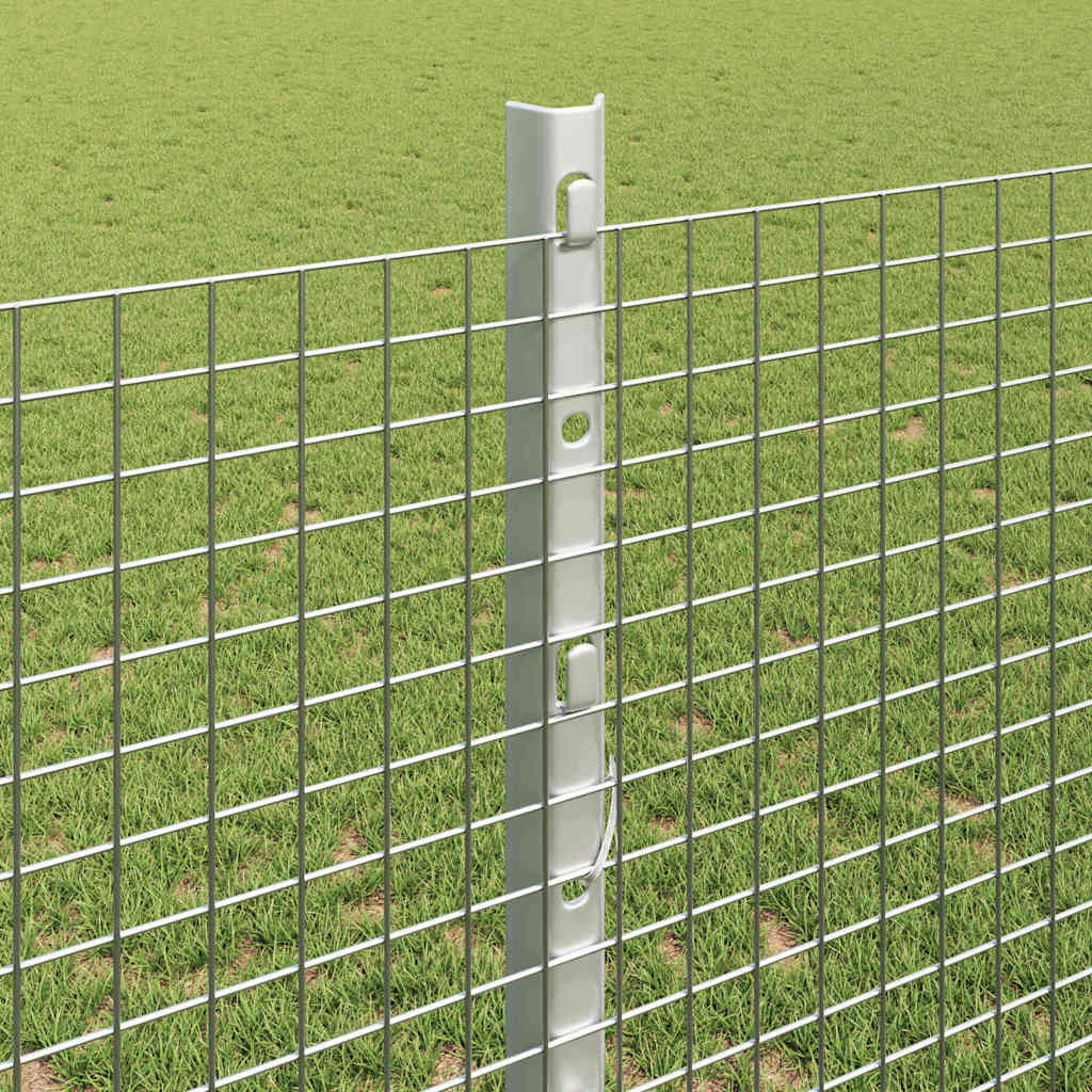 vidaXL Ogrodzenie z drutu spawanego z słupkami 25 x 1,2 m srebrny