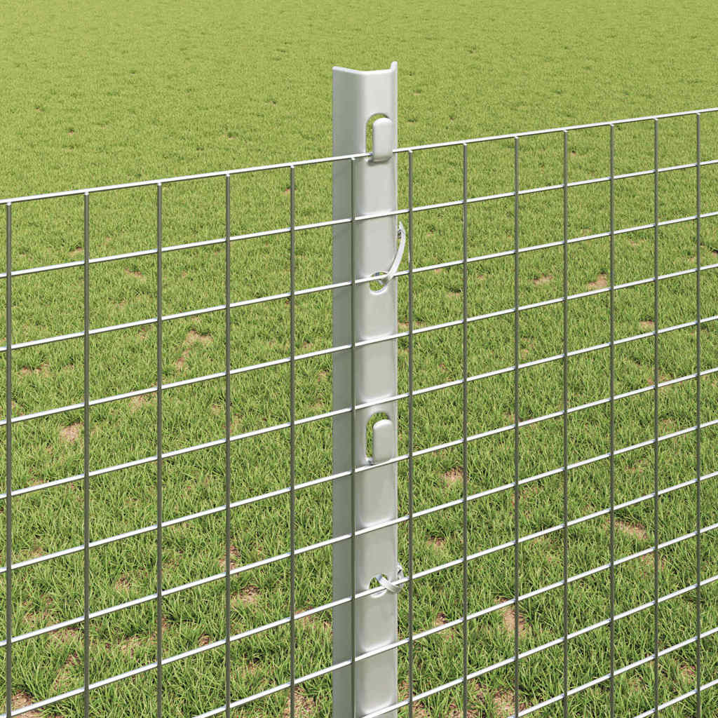 vidaXL Ogrodzenie z drutu spawanego z słupkami 25 x 1,2 m srebrny